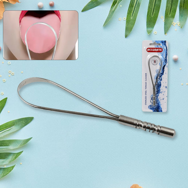 Steel Tongue Cleaner Tongue Scraper (1 Pc)