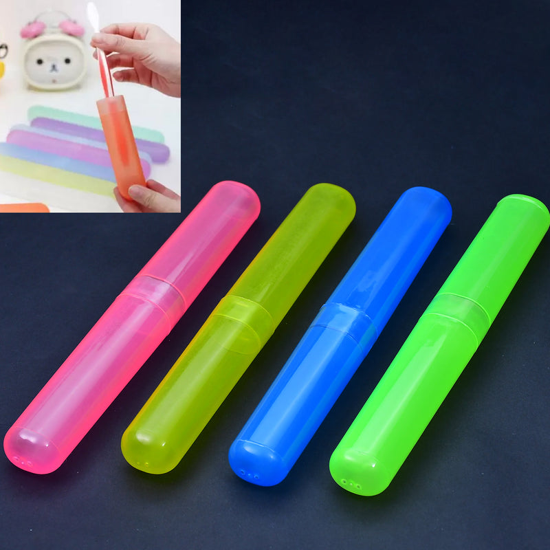 4968 4pc Plastic Toothbrush Cover Anti Bacterial Toothbrush Container- Tooth Brush Travel Covers Case Holder Cases