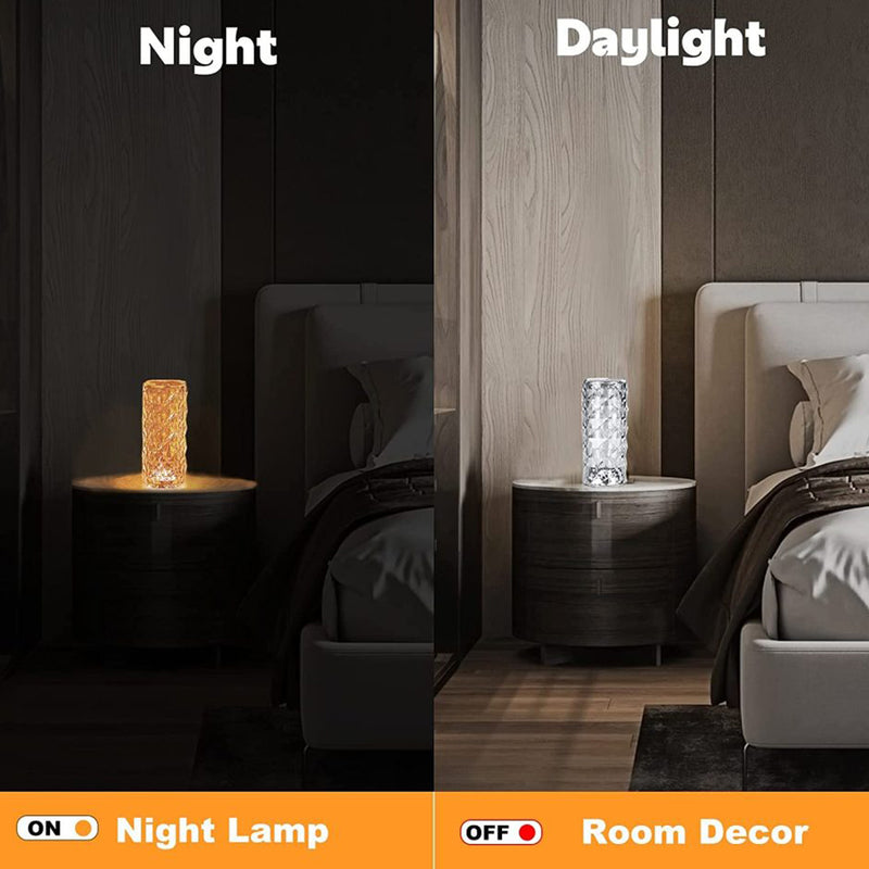 6604 Crystal Touch Night Light (16 Colors) - Rose Diamond Table Lamp With Remote Control Usb Table Lamp Romantic Date Lighting Decor For Festival Bedroom Dining Room