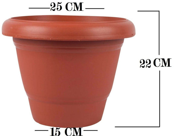 0822 Garden Heavy Plastic Planter Potgamla  (Brown Pack Of 1)