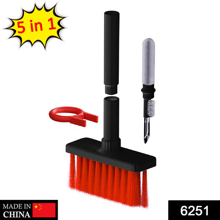 6251 5in1 Multi-function Soft Dust Clean Bush For Computer Cleaning With Corner Gap Duster Keycap Puller Remover For Gamer Pc