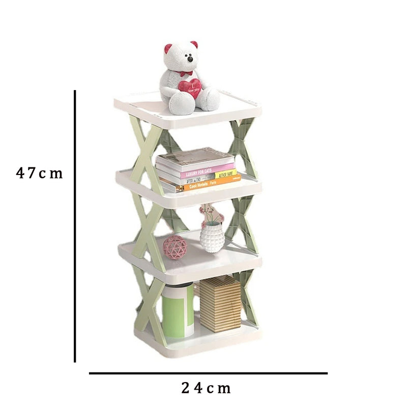 9078   4 Layer Shoes Stand Shoe Tower Rack Suit For Small Spaces Closet Small Entryway Easy Assembly And Stable In Structure Corner Storage Cabinet For Saving Space