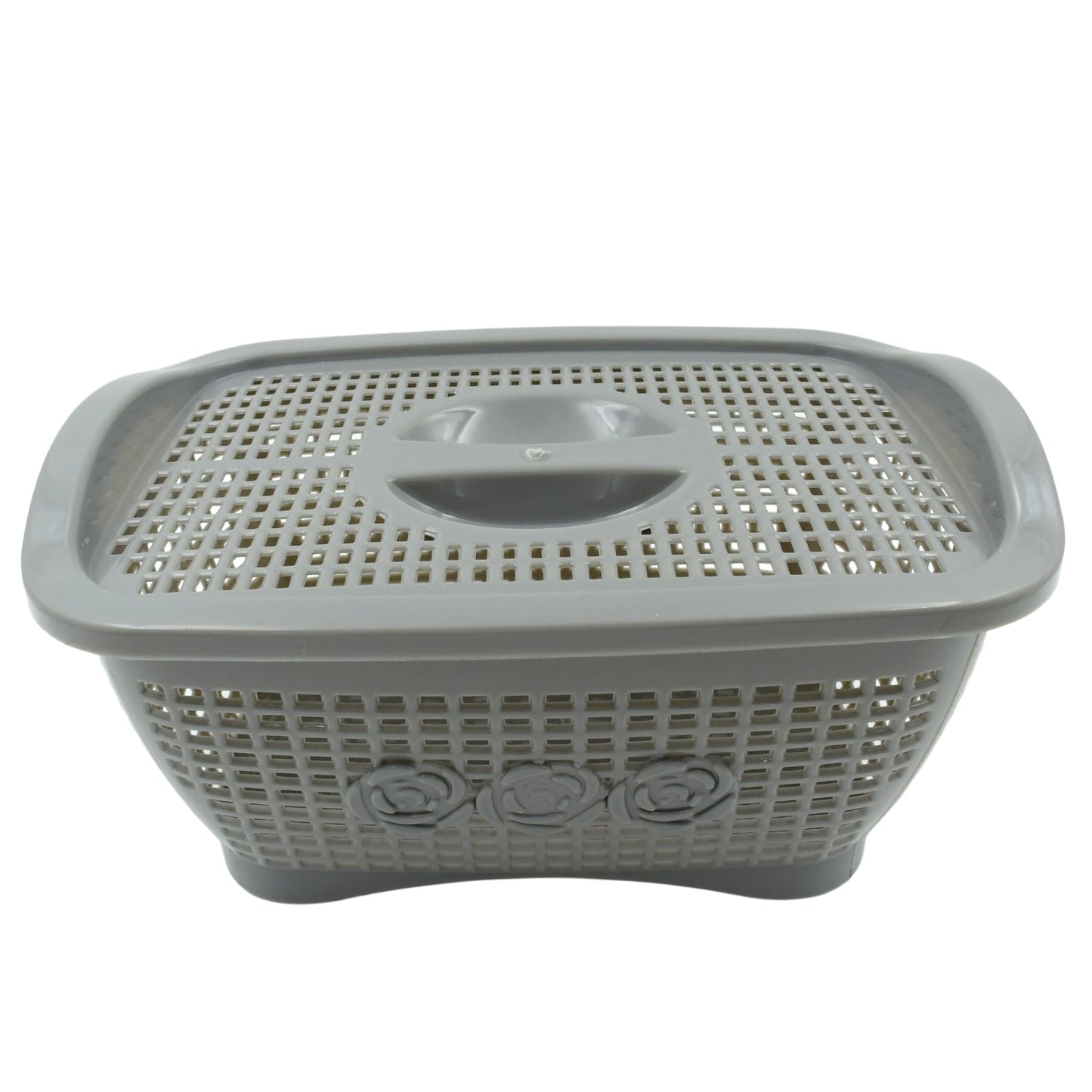 5546 Multipurposes Plastic Basket Organizer For Kitchen Countertop Cabinet Bathroom With Lid Plastic Storage Basket For Store Fruits Vegetables Magazines Cosmetics Stationary (1 Pc  Mix Color )