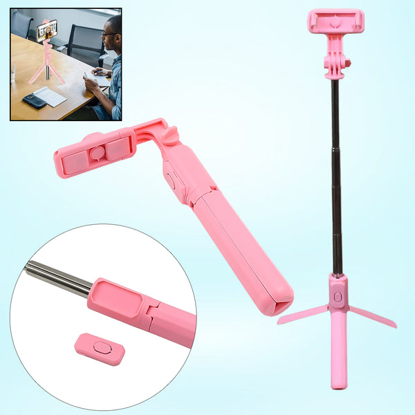 13120 Portable Foldable Selfie Stick With Remote Control 3-axis Tripod Hand Stabilizer For Smartphones Tiktok Vlog Youtuber Video Recording (1 Pc)