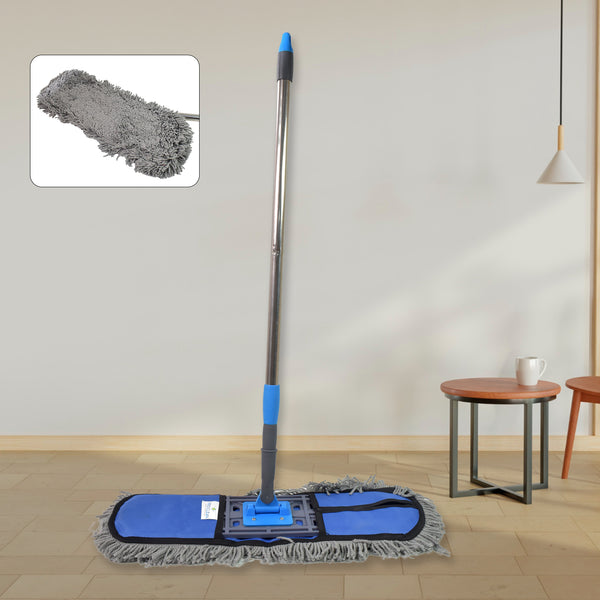 Wet And Dry Cotton Pad Floor Mop With Long Aluminium Handle (1 Pc  Large)