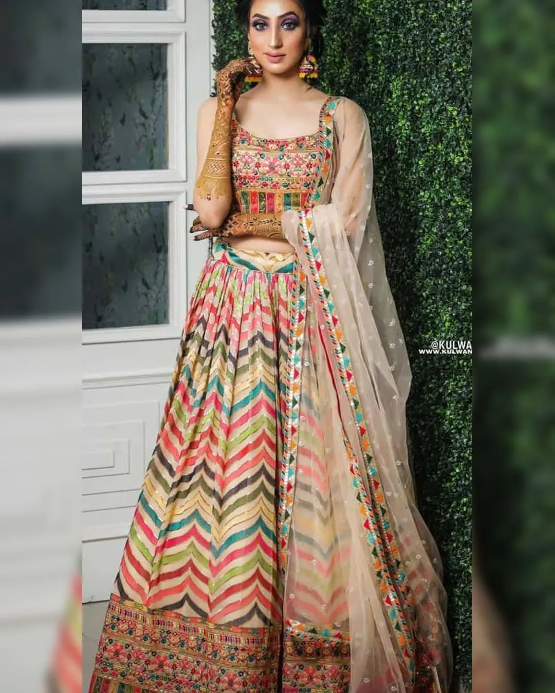 Bridal Heavy Faux Georgette Chine Sequins Lehenga Choli with Soft Net Dupatta