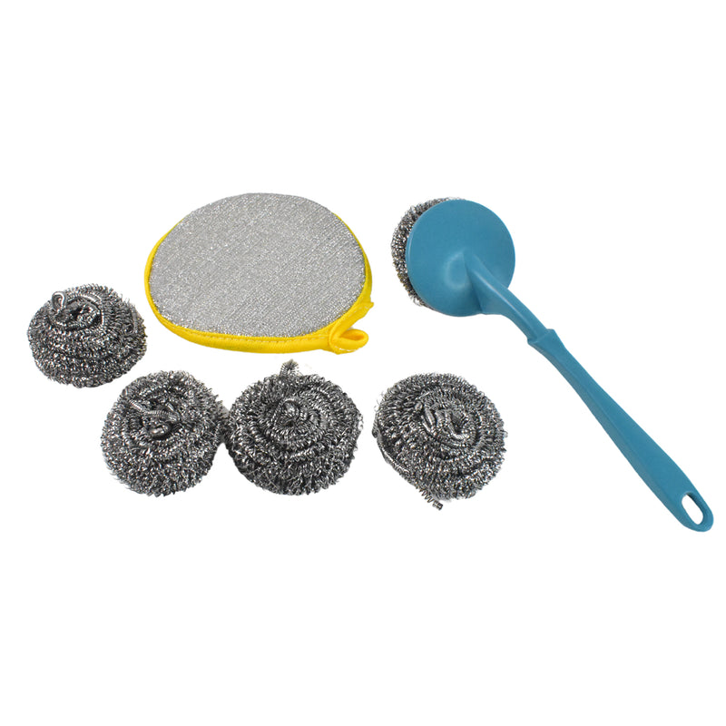 6 In 1 Kitchen Cleaning Set Handy Free Stainless Steel Scrubber