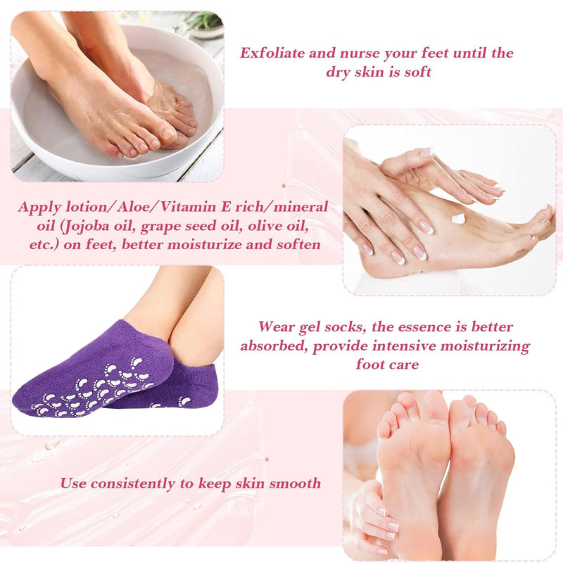 0520 Gel Socks Soft Socks For Repairing And Softening Dry Cracked Feet Skins Comfortable Socks (1 Pair)