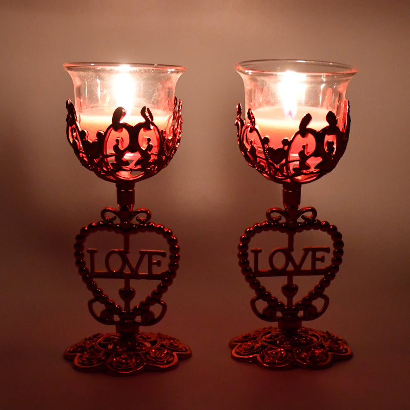 Tea Lights Holder Candle Stand (2 Pc Set)