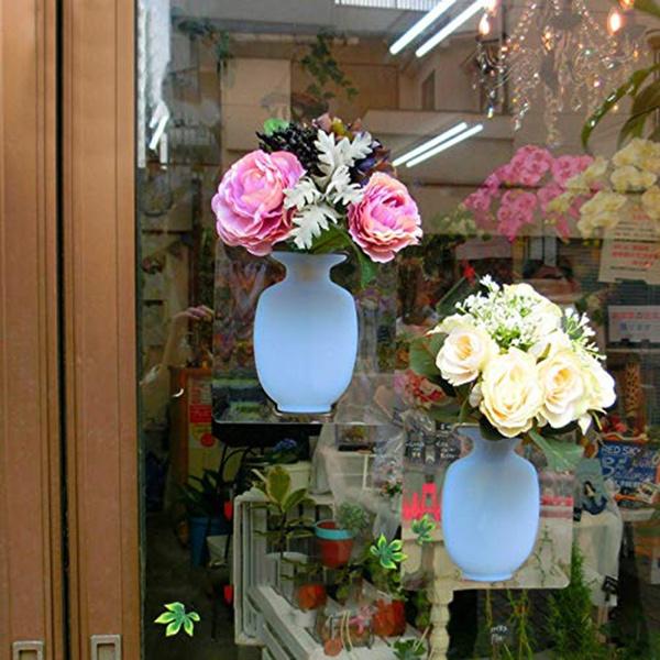 1154 Wall Hanging Silicone Flower Pot Sticker Plant Rack For Decoration  (Multicolour)