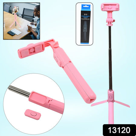 13120 Portable Foldable Selfie Stick With Remote Control 3-axis Tripod Hand Stabilizer For Smartphones Tiktok Vlog Youtuber Video Recording (1 Pc)