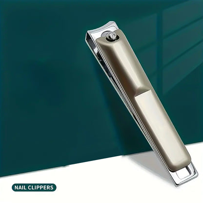 Stainless Steel Folding Portable Large Nail Clippers With Nail File (1 Pc)