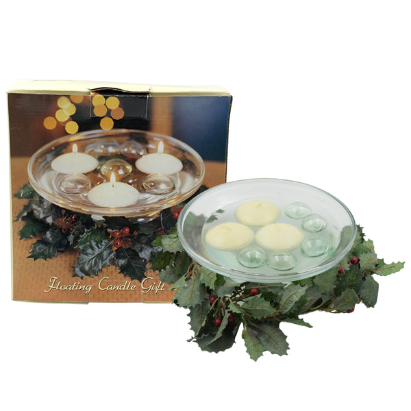 12503 Floating Candle Light Candle Holder Set Romantic Atmosphere Creates Water Container Coffee Table Decoration Send Candles Table Decorations Romantic Atmosphere (1 Pc)