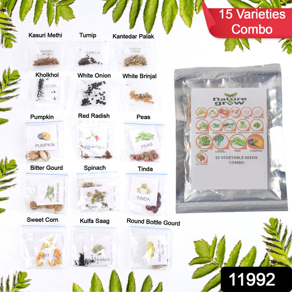 15 Varieties Of Vegetable Seeds Combo (1 Pkt.  15 Varieties)