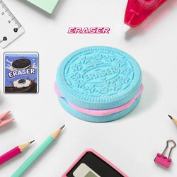 Biscuit Shape Eraser Unique Designs  Patterns (1 Pc)