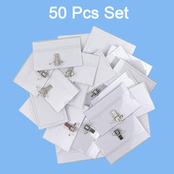 Plastic Transparent Cardholders With Pin  Clip 90 Mm X 60 Mm (50 Pcs Set)