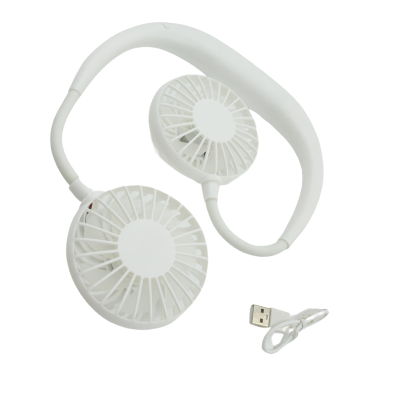 0896 Portable Fan Usb Rechargeable Mini Hand Free Personal Fan Adjustable Speed Wearable Neckband Fan For Camping Traveling Office Room Outdoor (1 Pc )