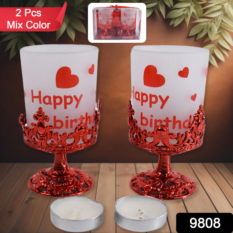 Tealight Holder Stylishly Shaped Candle Diya Stand Plastic Beautiful Design Festival (2 Pc  Mix Design)