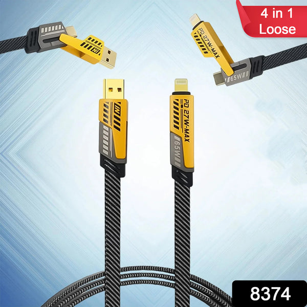 4 In 1 Fast Charging Cable (1 Pc  Loose)