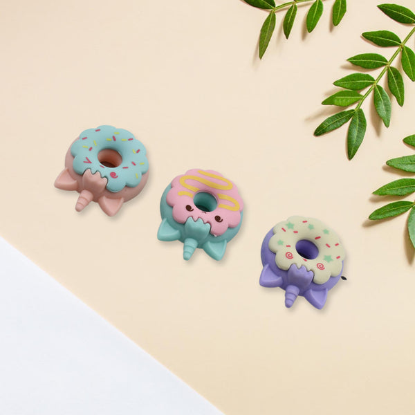 4573 Tree Small Sized Cartoon Themed Non-toxic Donut Erasers School Stationery  For Kids - Boys  Girls  Birthday Gift Return Gift (3pc Set)