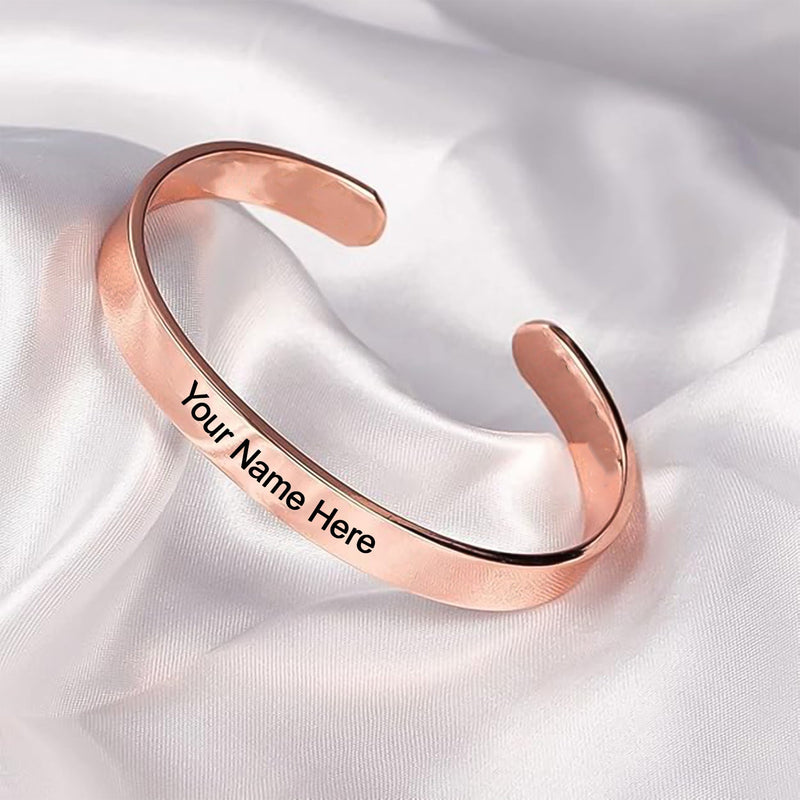 Customized  Personalized Stylish Kada Bracelet (1 Pc  Rose Gold Copper)