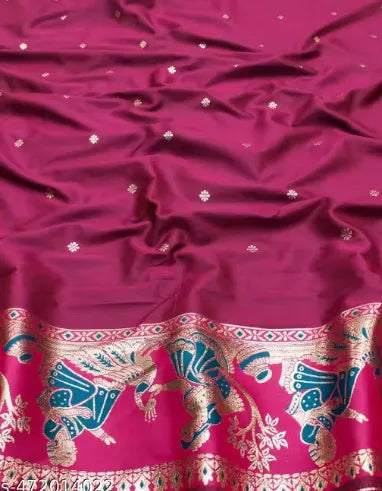Woven Baluchari Silk Blend Saree