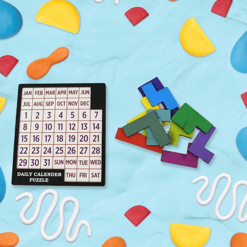 Wooden Daily Calendar Puzzle (Multicolor  1 Set)