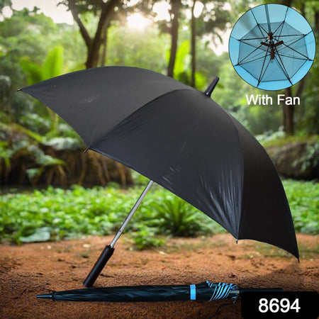 Sun Umbrella With Inside Fan  Power Bank Umbrellas For Summer (1 Pc)