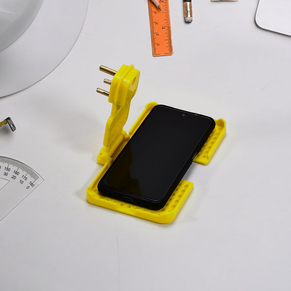 6498 Multi-purpose Wall Holder Stand For Charging Mobile Just Fit In Socket And Hang (Yellow)