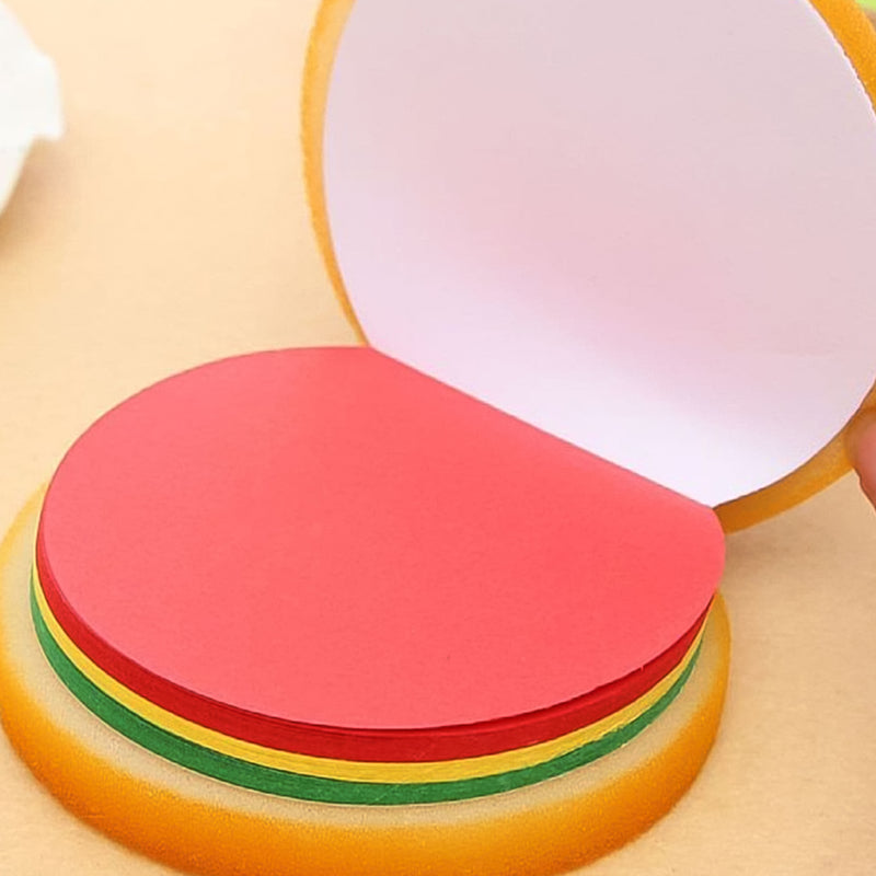 8073 Burger Shaped Notepad  Sticky Notes  Memo Pads Unique Mini Notes (Multicolor)