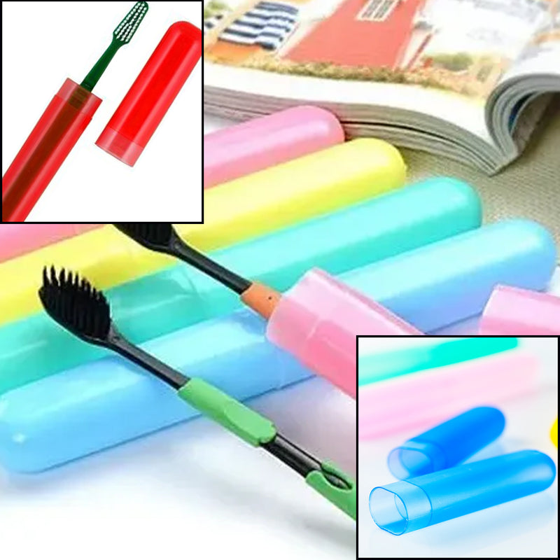 4968 4pc Plastic Toothbrush Cover Anti Bacterial Toothbrush Container- Tooth Brush Travel Covers Case Holder Cases