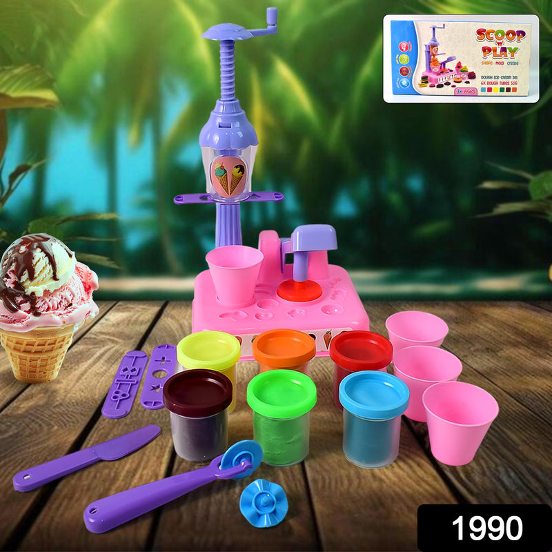 Scoop And Play Set Color Dough For Kids Play Toys Ice Cream Maker Machine (36 Pcs Set)