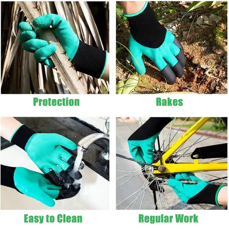 0719 Heavy Duty Garden Farming Gloves- Abc Plastic Washable With Hand Fingertips  Abs Claws For Digging  Planting Gardening Tool For Home Pots Agriculture Industrial Farming Work Men  Women (1 Pair)