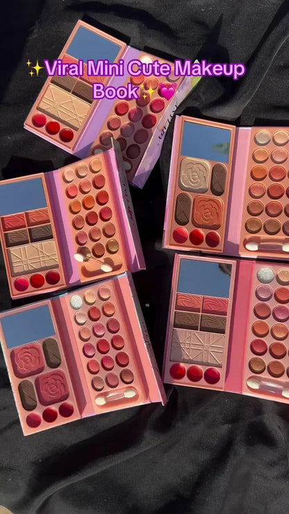 All-in-One Mini Makeup Book – Versatile Eyeshadow, Blush, and Lip Palette for Effortless Beauty On-the-Go