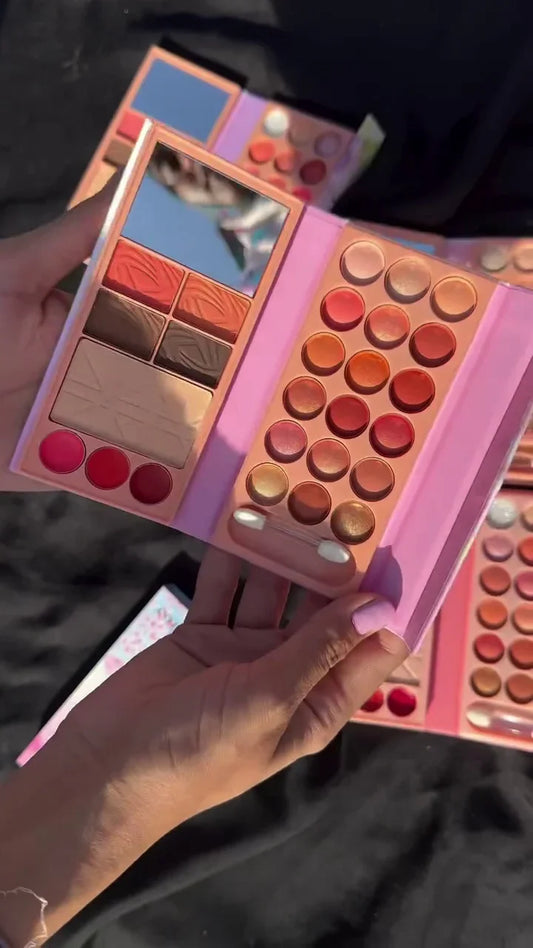 All-in-One Mini Makeup Book – Versatile Eyeshadow, Blush, and Lip Palette for Effortless Beauty On-the-Go