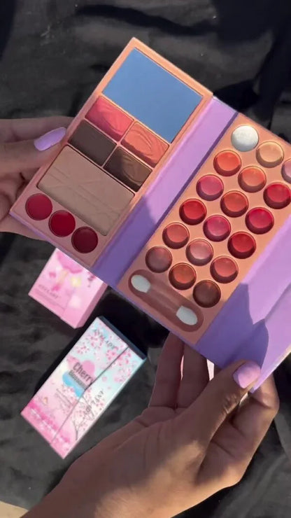 All-in-One Mini Makeup Book – Versatile Eyeshadow, Blush, and Lip Palette for Effortless Beauty On-the-Go