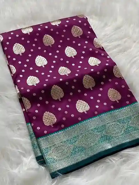 Restyle With Banarasi Mushru Satin Silk Saree