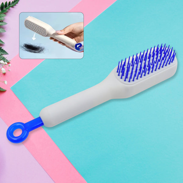 13947 Self-cleaning Hairbrush Self-cleaning Anti-static Detangling Massage Comb One-pull Clean Scalable Rotate Lifting Self Cleaning Hairbrush Hair Styling Tools