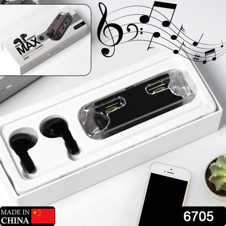 6705 Earphones With Touch Control Black Bluetooth M12 Max  Wireless Technology Stereo Sound Made With High-end Material