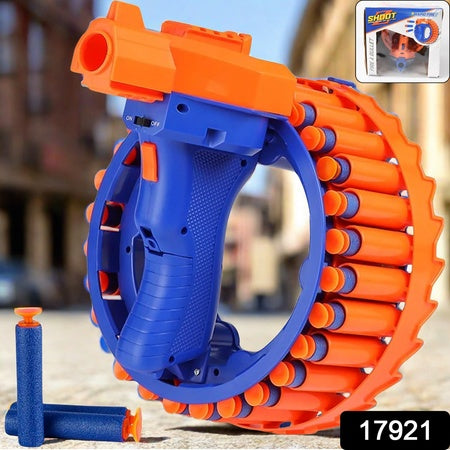 17921 Amazing Toy Gun Electric Gun For Children 28 Soft Bullets For Youth Safety Childrens Electric Hand Ring Wheel Soft Bullet Gun Gift Toys