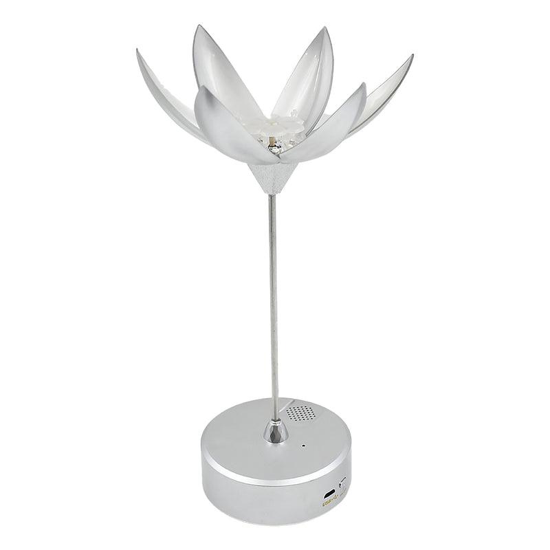 13074 Lotus Flower Lamp With Music Touch Open And Close Usb Rechargeable (1 Pc)