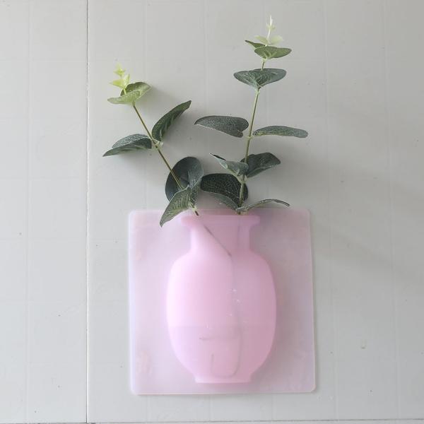 1154 Wall Hanging Silicone Flower Pot Sticker Plant Rack For Decoration  (Multicolour)