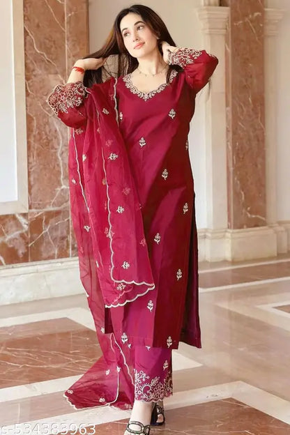 PREMIUM TRENDY ATTRACTIVE KURTI,DUPATTA WITH BOTTOM FOR WOMEN'S & GIRL'S