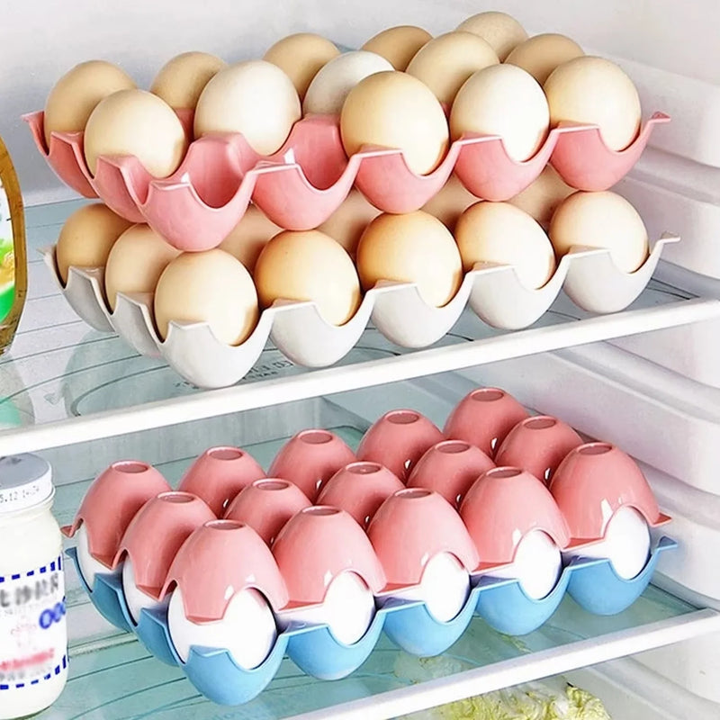 2116 15 Cavity Plastic Egg Tray Egg Trays For Storage With 15 Eggs Holder (4 Pc Set)