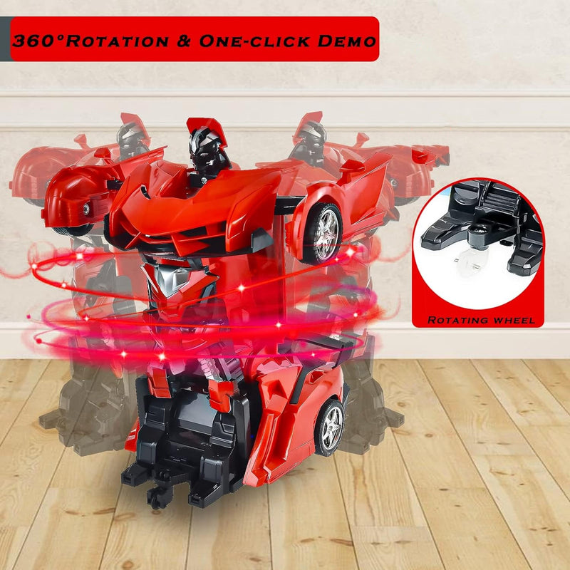 2 In 1 Automatic Robot Converted Remote Control Car With Light Scale 360drifting Deformation Robot Car Toy Kids Boys Robot Convertunique Toy For Boys (1 Pc)