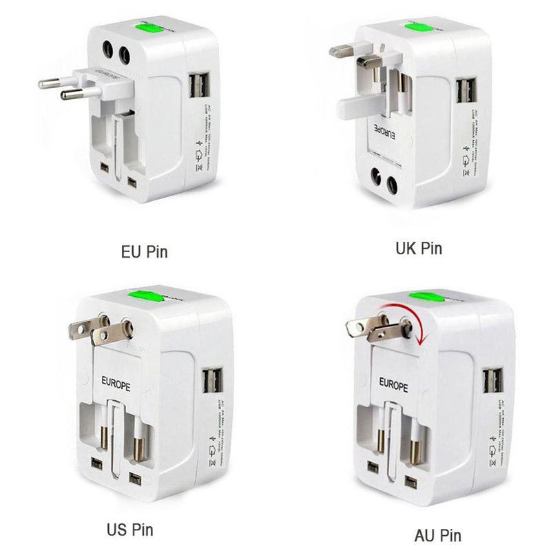 12671 All-in-one Universal Worldwide Travelling Ac Adaptor Plug (Au  Uk  Us  Eu) International Power Charger Electric Usb Power Plug Socket Adapter Converter (1 Pc)