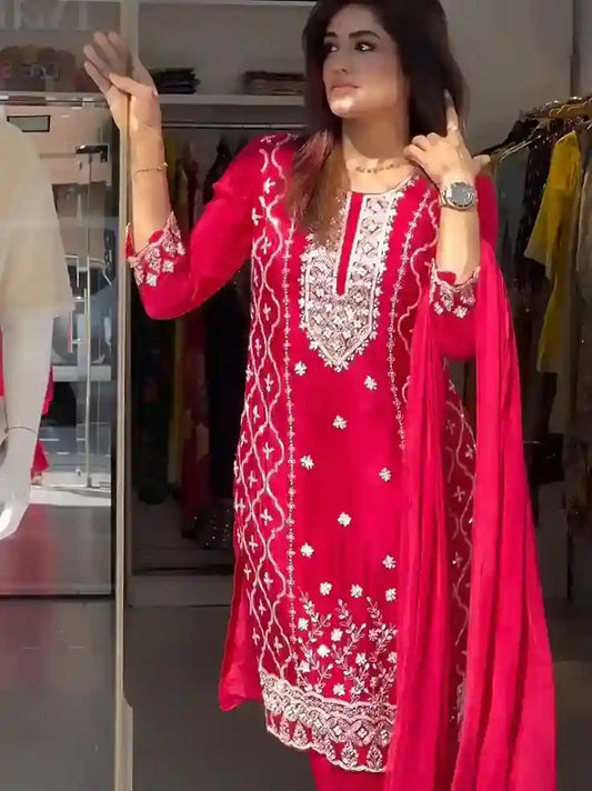 DESIGNER SHORT KURTI GHARARA SUIT