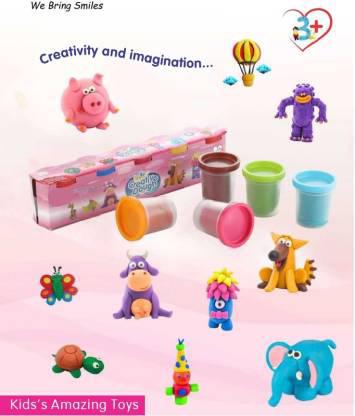 1915 Non-toxic Creative 50 Dough Clay 5 Different Colors (Pack Of 5 Pcs)