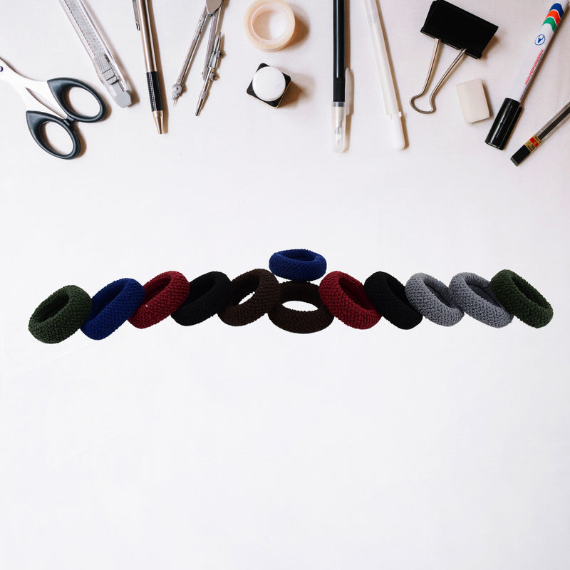 Tyre Shape Hair Rubber Bands Pack Of 12 (Multicolour)