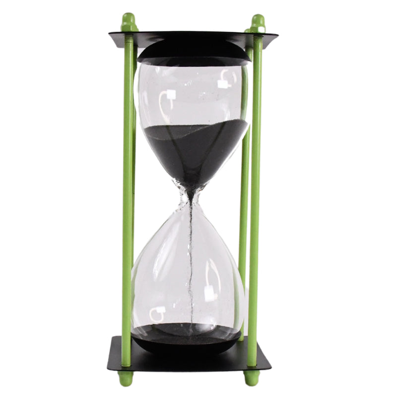 Glass  Stainless Steel Decorative Sand Timer 19 Cm (1 Pc)